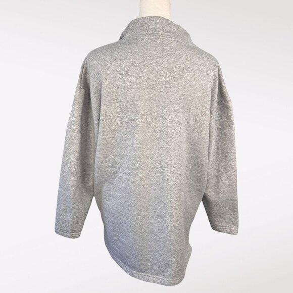 Vintage LA Graphic Quarter Zip Oversized Sweatshirt Gray Blue Medium - Picture 5 of 9